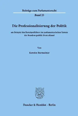 Produktbild von Die Professionalisierung der Politik