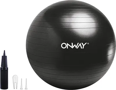 Zdjęcie produktu dla Piłka gimnastyczna OnWay z pompką, piłka fitness 55 cm, szara OFA1021-55PP