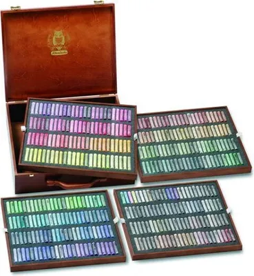 Produktbild von Schmincke Pastell Malkasten Holzkasten 400 Stifte Mehrzweck Pastell 77 400 097