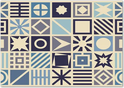 Produktbild von Tulup® Leinwandbild - 100x70 cm - Wandkunst - Drucke auf Leinwand - Leinwanddruck  - Sonstige - Blau - Geometrische Figuren