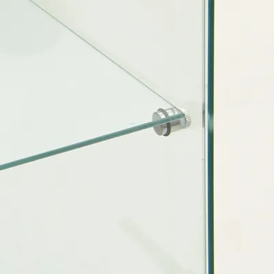 Image de Vitrine en verre - Vitrine sur pied - À double porte - Style C - Moderne et minimaliste - Blanche