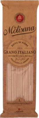 Produktbild von 18x La Molisana Pasta Integrale Spaghetto Quadrato n°1 Vollkornnudeln Vollkornpasta,100% italienischer Weizen,Bronzepaste 500g Packung + Italian Gourmet Polpa di Pomodoro 400g Dose