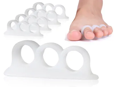 Produktbild von 20 Stück Zehenspreizer,Zehenpolster korrektur,Zehen Hammerzehen Polster,Spreizer Set,ZehenKorrektur Bandage Kit Zur Behandlung Schmerzlinderung bei helfen(Weiß)