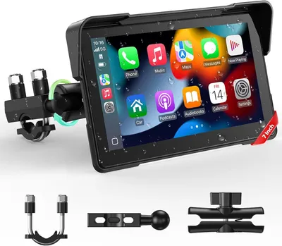 Obrázek produktu pro Displej pro motocykly s CarPlay – 7palcový HD dotykový displej, GPS navigace a vodotěsný monitor