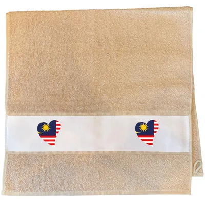Produktbild von Huuraa Handtuch Malaysia Flagge Herz 50x100cm Sand Baumwolle Handtuch Geschenkidee