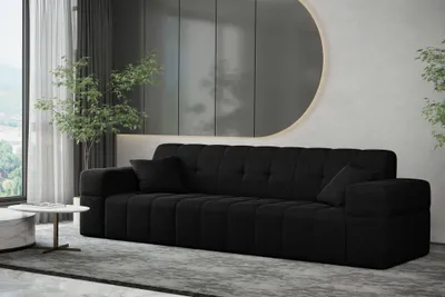 Produktbild von Sofa Designersofa NANCY 3-Sitzer in Stoff Neve Schwarz