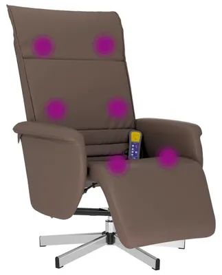 Obrázok produktu pre vidaXL Masážne kreslo s podnožkou hnedá Imitácia kože