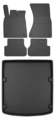 Zdjęcie produktu dla Dywaniki gumowe + mata bagażnika do Audi A6 C7 2011-2017 (sedan) – czarne, dopasowane – Wielganizator SolidPRO