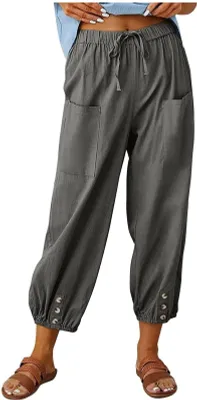 Produktbild von Damenhose im 7/8-Schnitt mit weiten Beinen und Taschen, ideal für den Freizeitgebrauch