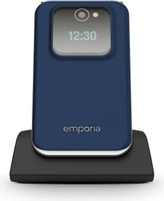 Imagen del producto de Emporia JOY-LTE, teléfono plegable, con una sola tarjeta SIM, pantalla de 7,11 cm (2,8"), cámara de 2 MP, batería de 1300 mAh, color arándano