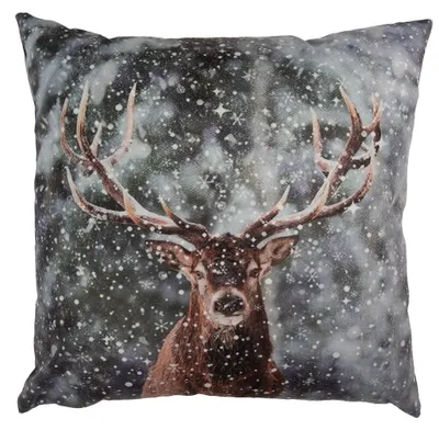 Produktbild von Clayre & Eef Kissenbezug 45x45 cm Grau Polyester Hirsch