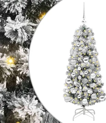 Productafbeelding van vidaXL Kunstkerstboom, inklapbaar, groen en wit, 120 cm