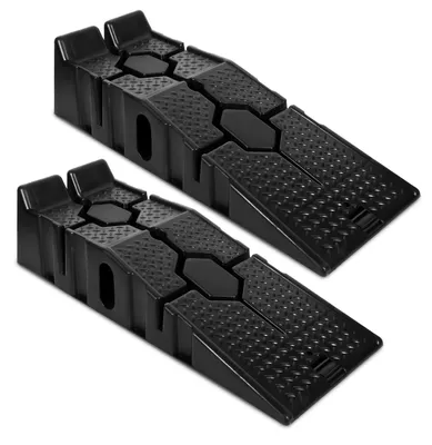 Imagen del producto de Rampa de acceso para coche - Plástico - 90 x 33 x 22,5 cm - Antideslizante - Juego de 2 unidades para coches y caravanas