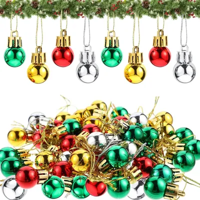 Mini-Weihnachtskugeln aus Kunststoff, 96 Stk., 2 cm