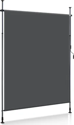 Produktbild von Faziango Senkrechtmarkise Außenrollo 200 x 270 cm Balkonrollo mit Handkurbel Sichtschutz Vertikalmarkise ohne Bohren Sonnenschutz Windschutz Markise Anthrazit