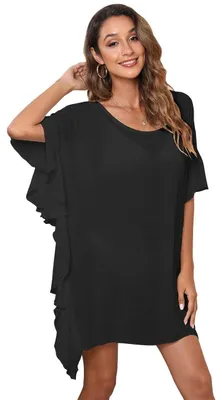 Immagine prodotto di Abito da spiaggia da donna - Copricostume in cotone - Nero