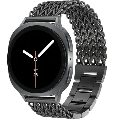 Produktbild von Strap-it Geflochtenes Stahl-Armband passend für Samsung Galaxy Watch 9 (40/44mm) / Watch 8 (40/44mm) / Classic (46mm) - Schwarz