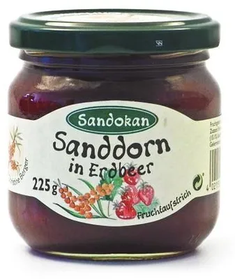 Produktbild von Sanddorn in Erdbeer - von Sandokan (Fruchtaufstrich / 225 g)