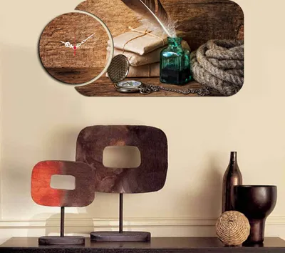Produktbild von Opviq, YMS- HMA5171, Bunt, Wanduhren, 68 x 32 cm, 100% MDF (Dicke: 3 mm)