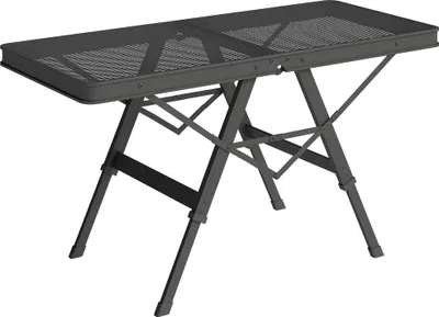 Immagine prodotto di Outsunny tavolo da campeggio pieghevole regolabile in altezza con griglia metallica Tavolo da giardino pieghevole in alluminio leggero 90 x 40,5 cm Nero