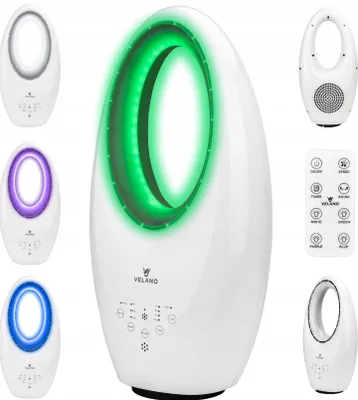 Produktbild von Velano Standventilator 60W mit Fernbedienung, Oszillation und Timer,  Blattloser mobiler Lüfter Ventilator leise