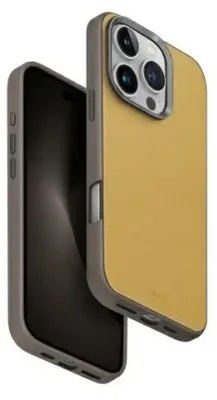 Immagine prodotto di Custodia Uniq Lyden Ds Iphone 16 Pro 6.3 ricarica Magclick Giallo-Grigio/Giallo-Grigio