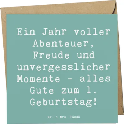 Produktbild von Mr. & Mrs. Panda Grußkarte Spruch 1. Geburtstag Abenteuer - Meeresbrise - Geschenk, Glückwunsch, Feier, Happy Birthday, Geburtstagsfeier, Klappkarte, faltkarte, Kleinkind
