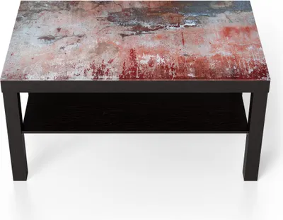 Produktbild von DEQORI Couchtisch 90x55 cm Schwarz 'Roter Zerfall' Glas Beistelltisch Glastisch modern