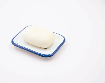 Produktbild von Seifenschale weiss/blau 2teilig Landhausstil