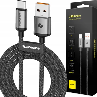 Immagine prodotto di Cavo SPACECASE USB-C 1M 3A Czarny