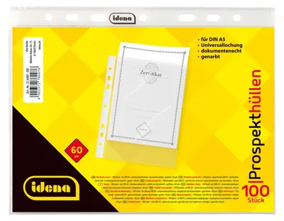 Immagine prodotto di Idena 376007 - Tasche per cartelle DIN A5, 100 pezzi, grana