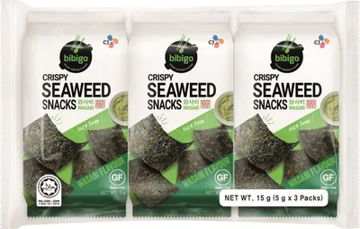 Produktbild von [ 15g (3x5g) ] BIBIGO Seealgen-Snack mit Wasabi-Geschmack