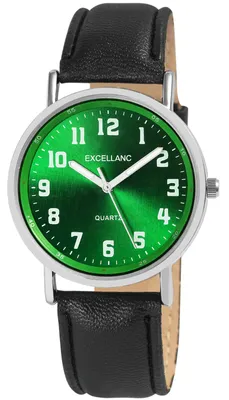 Produktbild von Excellanc Herrenuhr mit Kunstlederionsarmband Leuchtzeiger, Ø 38 mm