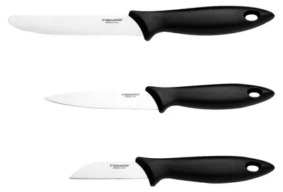 Produktbild von Fiskars Gemüsemesser-Set, 3-teilig, Schälmesser, Gemüsemesser