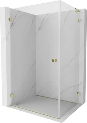 Zdjęcie produktu dla Mexen Lunar-B L kabina prysznicowa uchylna lewa 90 x 80 cm, transparent, złota - 832L-090-080-50-00-L