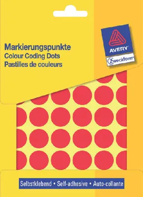 Obrázok produktu pre Avery 3374, Červená, Kolo, Permanentný, Papája, 1,8 cm, 1056 kusov