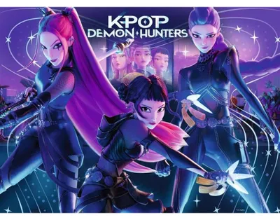 Productafbeelding van Kinderpuzzel met 300 extra grote stukjes - K-Pop Demon Hunters - Rumi, Mira & Zoey