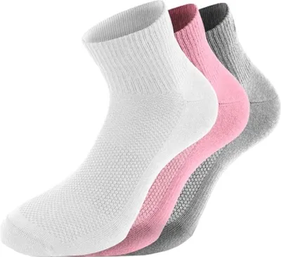 Produktbild von Lenz Performance Quarter Tech Socken, weiß/pink/grau, 35-38