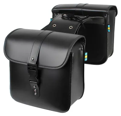 Obrázek produktu pro Motocyklová taška 24x26x11 cm Černá velká 2 ks voděodolná boční brašna na motorku nebo skútr