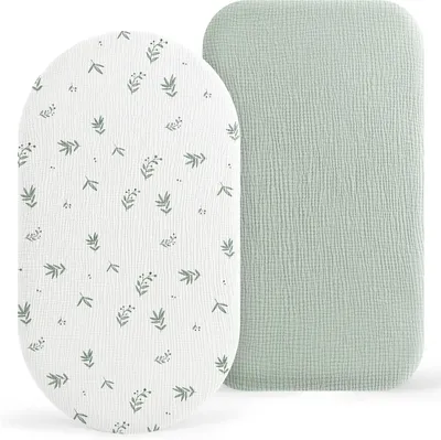 Immagine prodotto di Lenzuola per passeggino - Cotone mussola - Set da 2 - 100% cotone - Lenzuolo per passeggino - Protezione per materassino