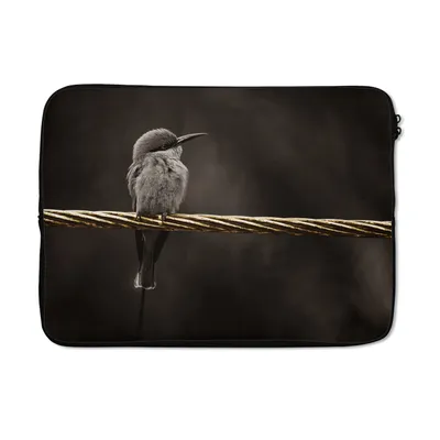 Produktbild von MuchoWow® Laptop Hülle 14 ZollVogel - Schwarz - Gold Laptoptasche - Laptoptasche - Stoßsicher - Schutzhaube