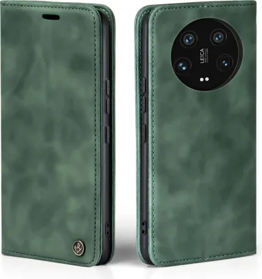 Produktbild von Handy Hülle für Xiaomi 14 Ultra Klapphülle Bookcase Flip Cover Handy Tasche Etui Farbe: Grün