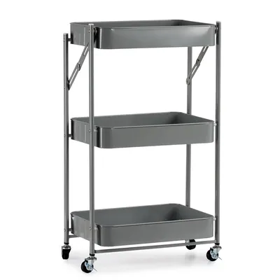 Produktbild von Gemüsewagen Grau Stahl Kunststoff (29,5 x 78,5 x 45,5 cm)