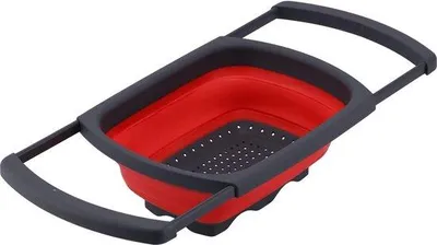 Productafbeelding van Famanu Opvouwbare zeef, handig keukengereedschap - rood