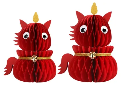 Produktbild von Chinesisches Neujahrspferde-Figur, ausziehbare Wabenform, Tierkreiszeichen-Pferde-Dekoration, 3D-Faltpferd aus Papier, Tischdekoration für das Frühlingsfest