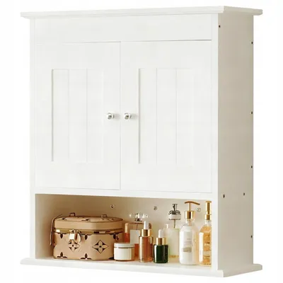 Immagine prodotto di Armadietto da bagno sospeso Bianco a 2 ante Scandinavo Scaffale a muro Loft