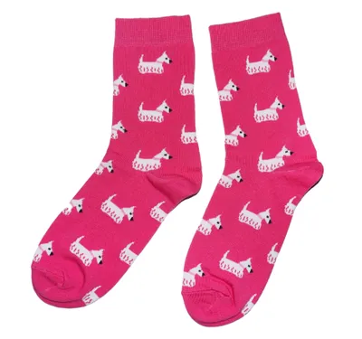 Productafbeelding van Heren basic sokken van katoen, White Terrier, roze, maat 39-42