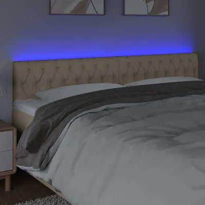 Produktbild von The Living Store LED Kopfteil Creme 180x7x78/88 cm Stoff