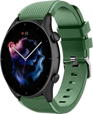 Produktbild von Strap-it Amazfit GTR 3 (Pro) Silikonarmband (Armeegrün)