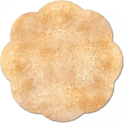 Produktbild von Fellteppich rund australisches Lammfell in beige